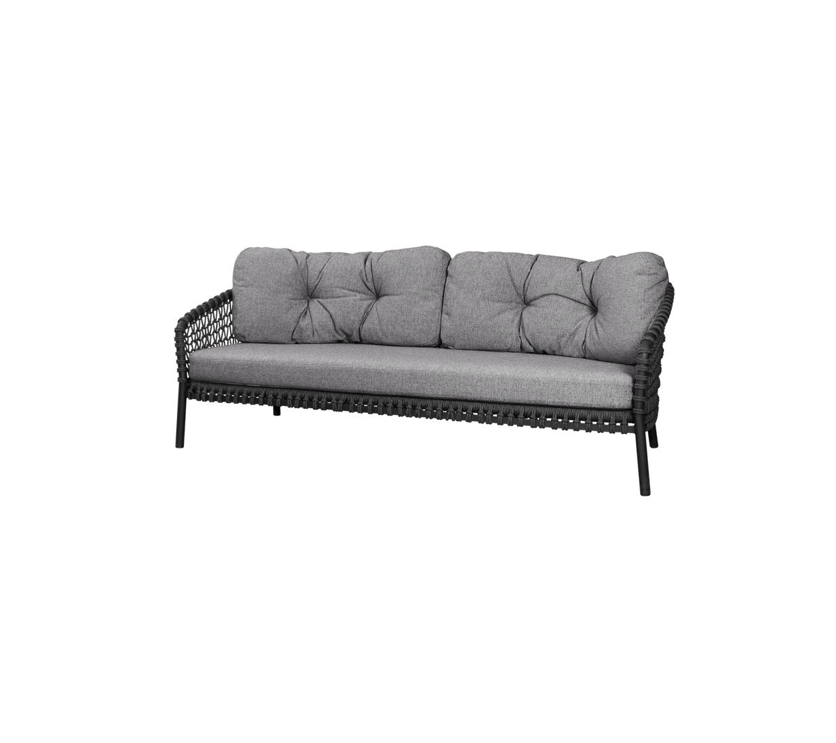 Cane-line Ocean Large 3-seter sofa, dark grey Soft Rope