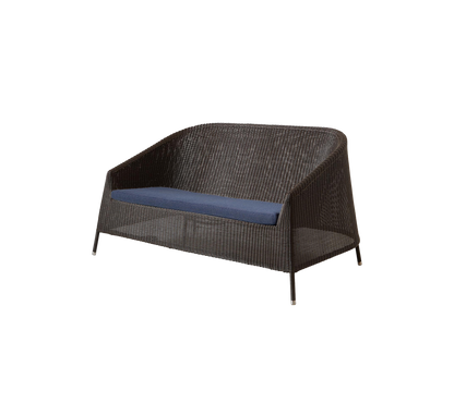 Cane-line Kingston 2-seter sofa – Mocca, small round Weave / Blue, Link m/QuickDry & Airflow