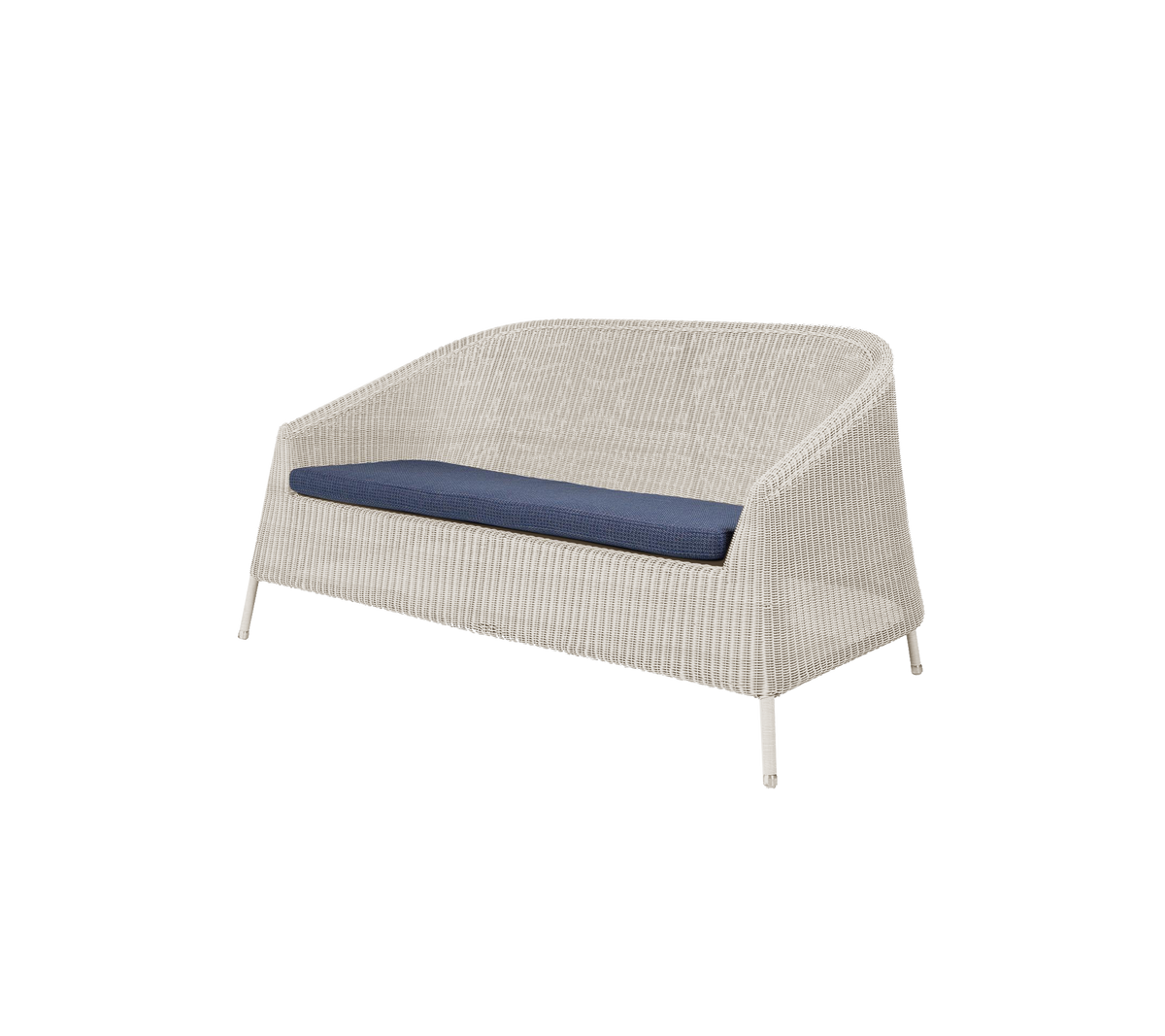 Cane-line Kingston 2-seter sofa – Sand, small round Weave / Blue, Link m/QuickDry & Airflow