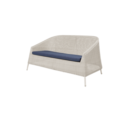 Cane-line Kingston 2-seter sofa – Sand, small round Weave / Blue, Link m/QuickDry & Airflow