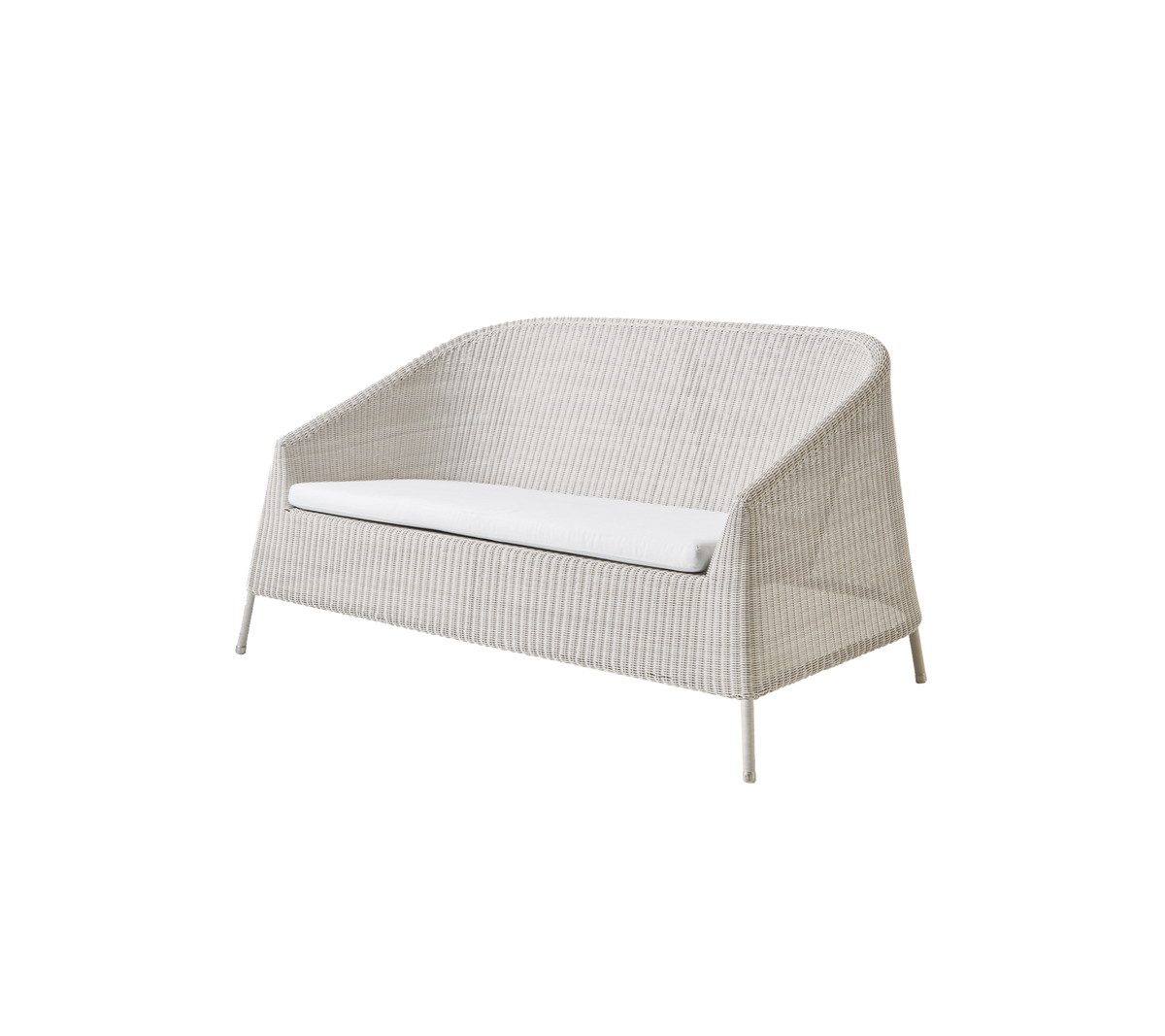 Cane-line Kingston 2-seter sofa – Sand, small round Weave / White, Natté m/QuickDry & Airflow