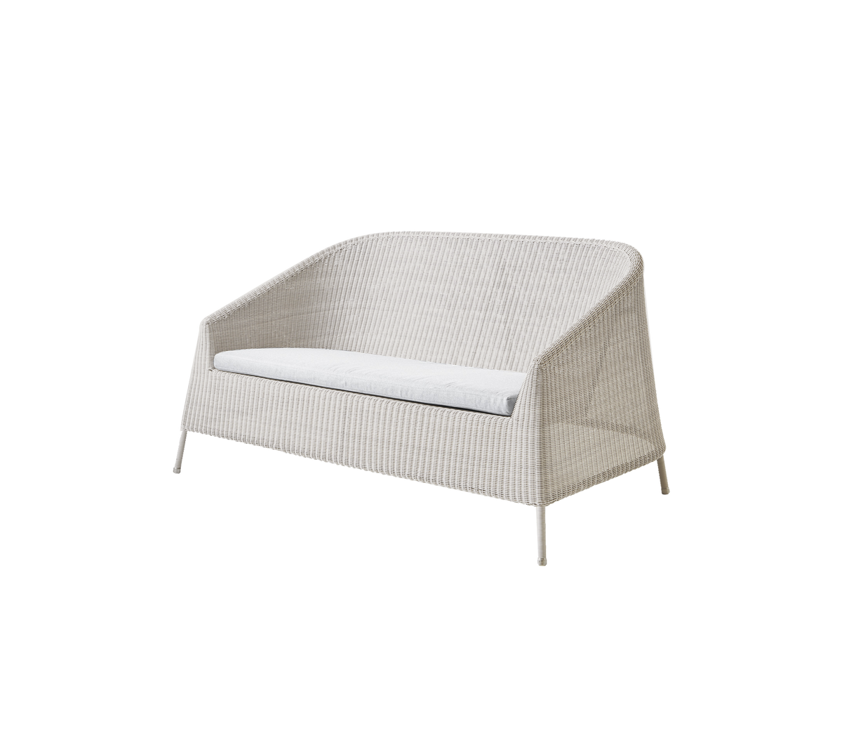 Cane-line Kingston 2-seter sofa – Sand, small round Weave / Light grey, Natté m/QuickDry & Airflow