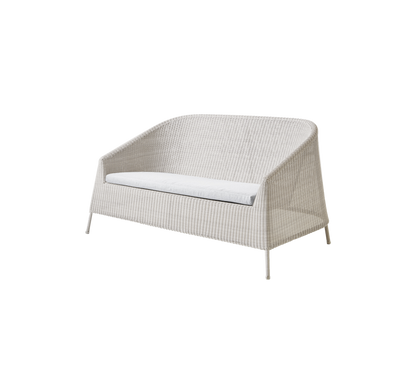 Cane-line Kingston 2-seter sofa – Sand, small round Weave / Light grey, Natté m/QuickDry & Airflow