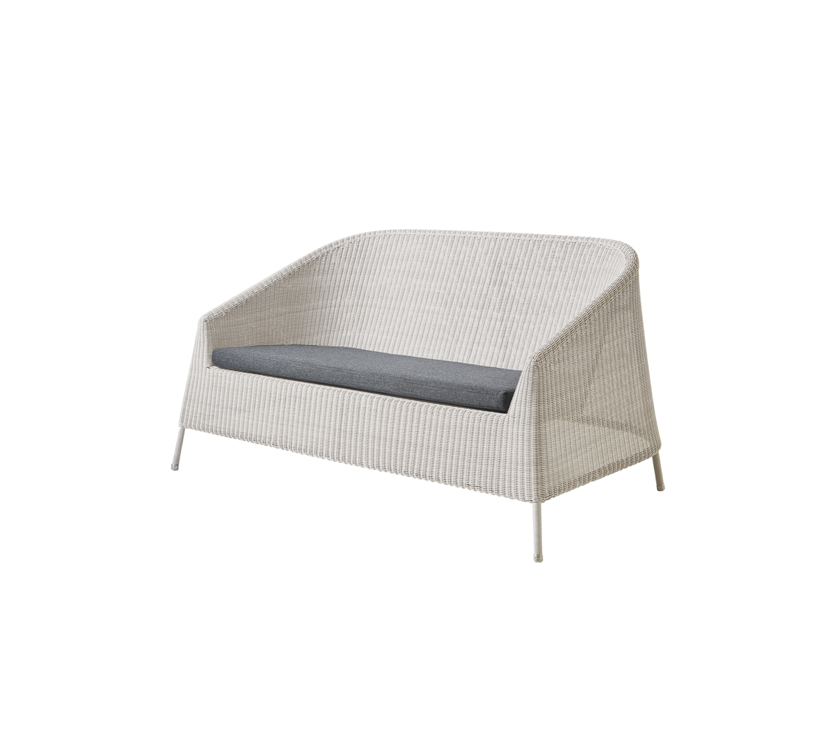 Cane-line Kingston 2-seter sofa – Sand, small round Weave / Black, Natté m/QuickDry & Airflow