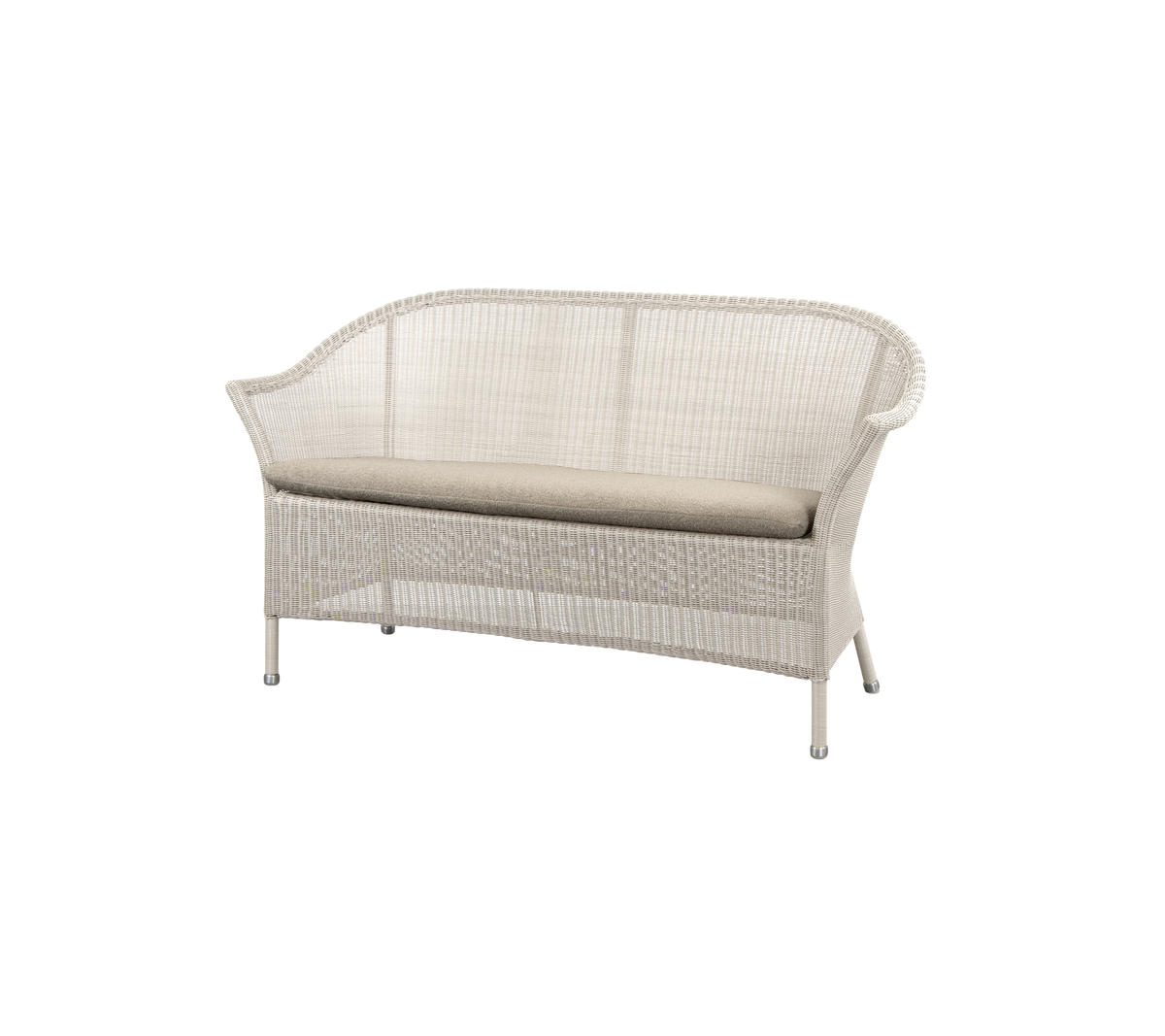 Cane-line Lansing 2-seter sofa – Sand, small round Weave / Taupe, Free / Uten ryggputer