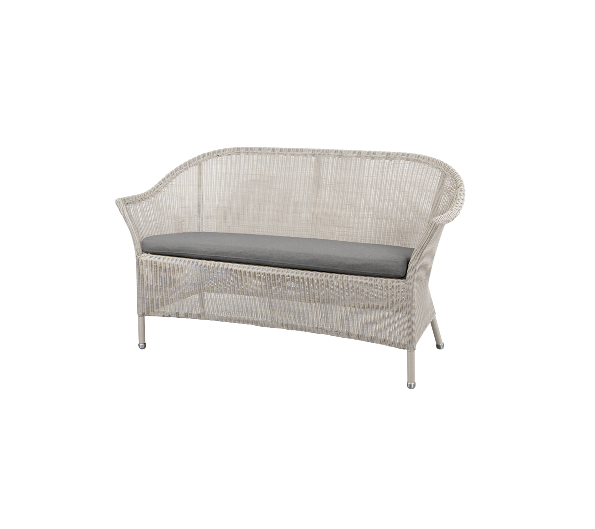 Cane-line Lansing 2-seter sofa – Sand, small round Weave / Grey, Natté / Uten ryggputer