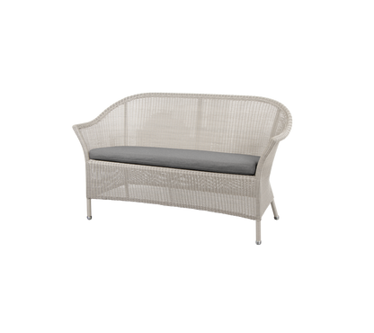 Cane-line Lansing 2-seter sofa – Sand, small round Weave / Grey, Natté / Uten ryggputer