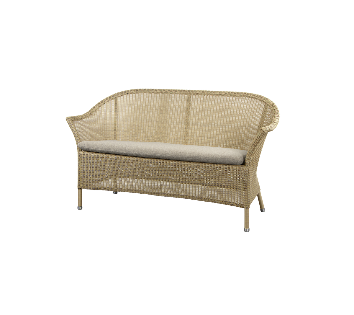 Cane-line Lansing 2-seter sofa – Natural, small round Weave / Taupe, Free / Uten ryggputer