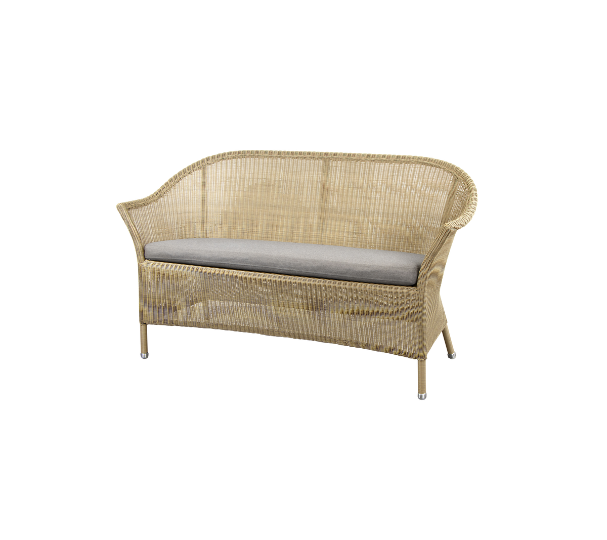 Cane-line Lansing 2-seter sofa – Natural, small round Weave / Sand, Natté / Uten ryggputer