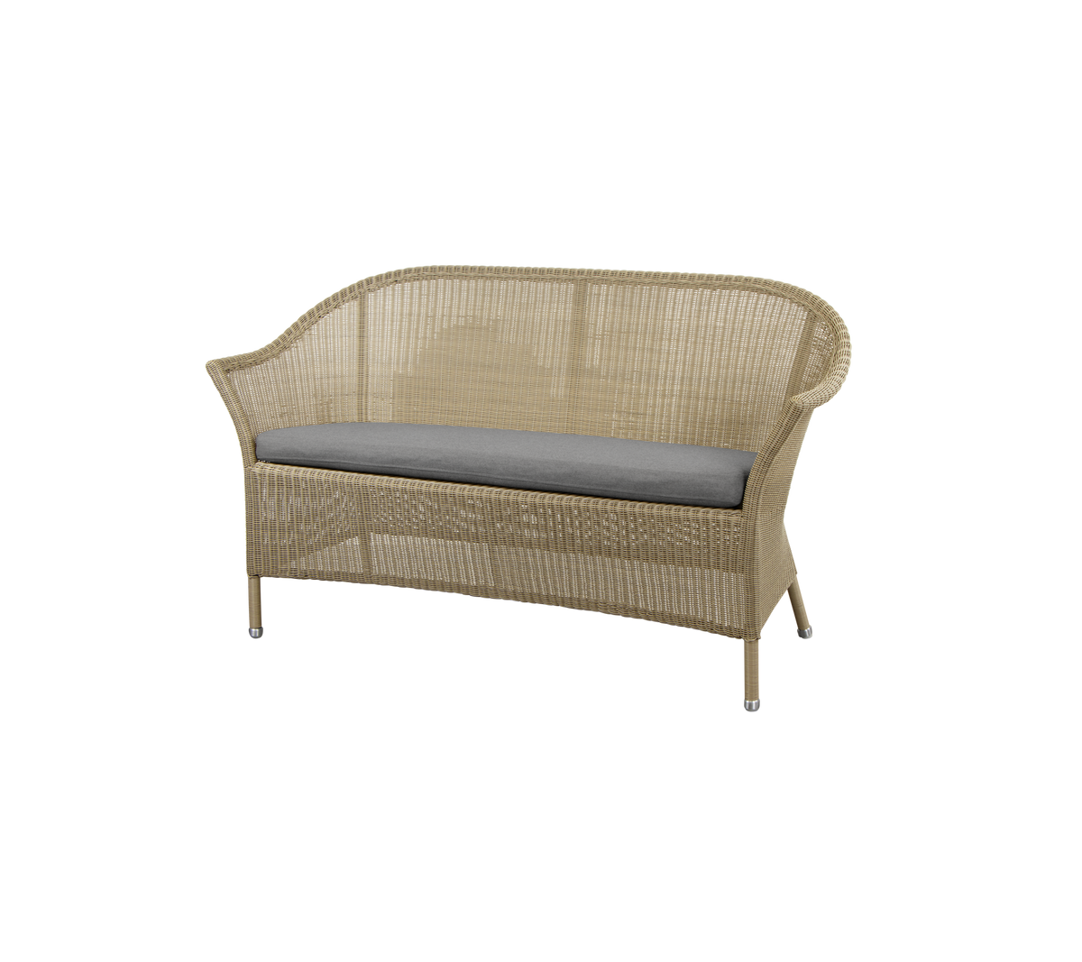 Cane-line Lansing 2-seter sofa – Natural, small round Weave / Grey, Natté / Uten ryggputer