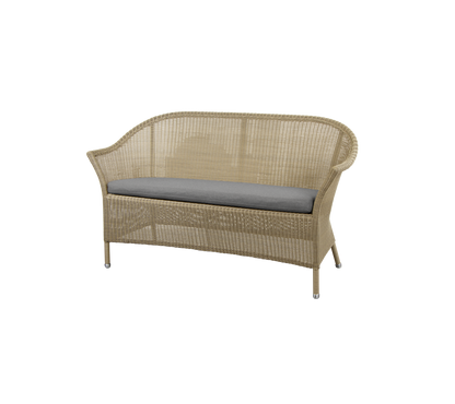 Cane-line Lansing 2-seter sofa – Natural, small round Weave / Grey, Natté / Uten ryggputer