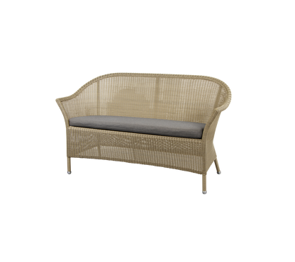 Cane-line Lansing 2-seter sofa – Natural, small round Weave / Taupe, Natté / Uten ryggputer