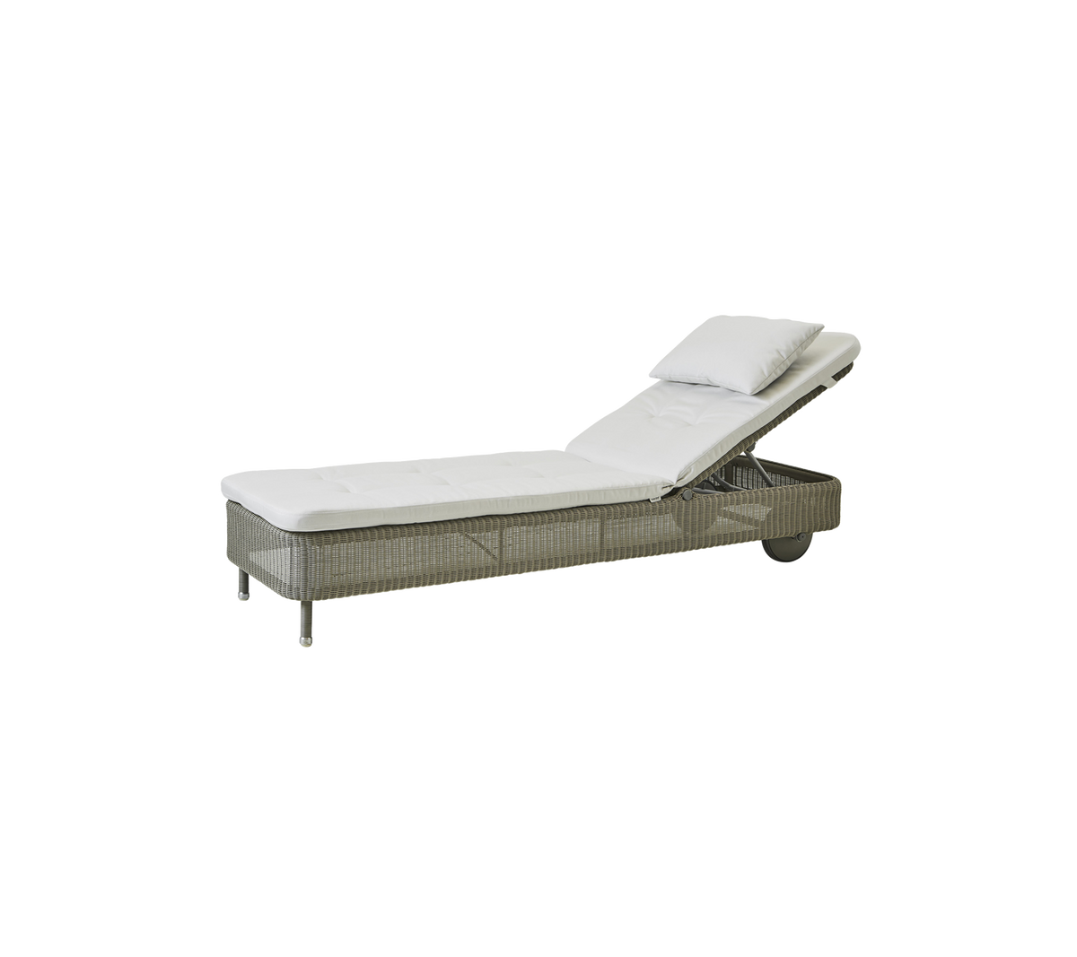 Cane-line Presley solseng – Taupe, small round Weave / White, Natté m/QuickDry & Airflow