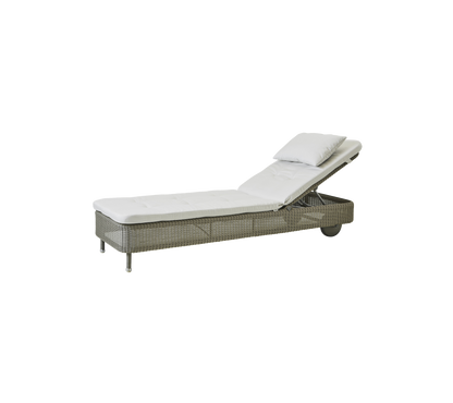 Cane-line Presley solseng – Taupe, small round Weave / White, Natté m/QuickDry & Airflow