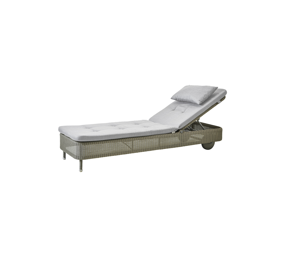 Cane-line Presley solseng – Taupe, small round Weave / Light grey, Natté m/QuickDry & Airflow