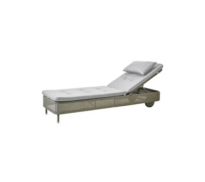 Cane-line Presley solseng – Taupe, small round Weave / Light grey, Natté m/QuickDry & Airflow
