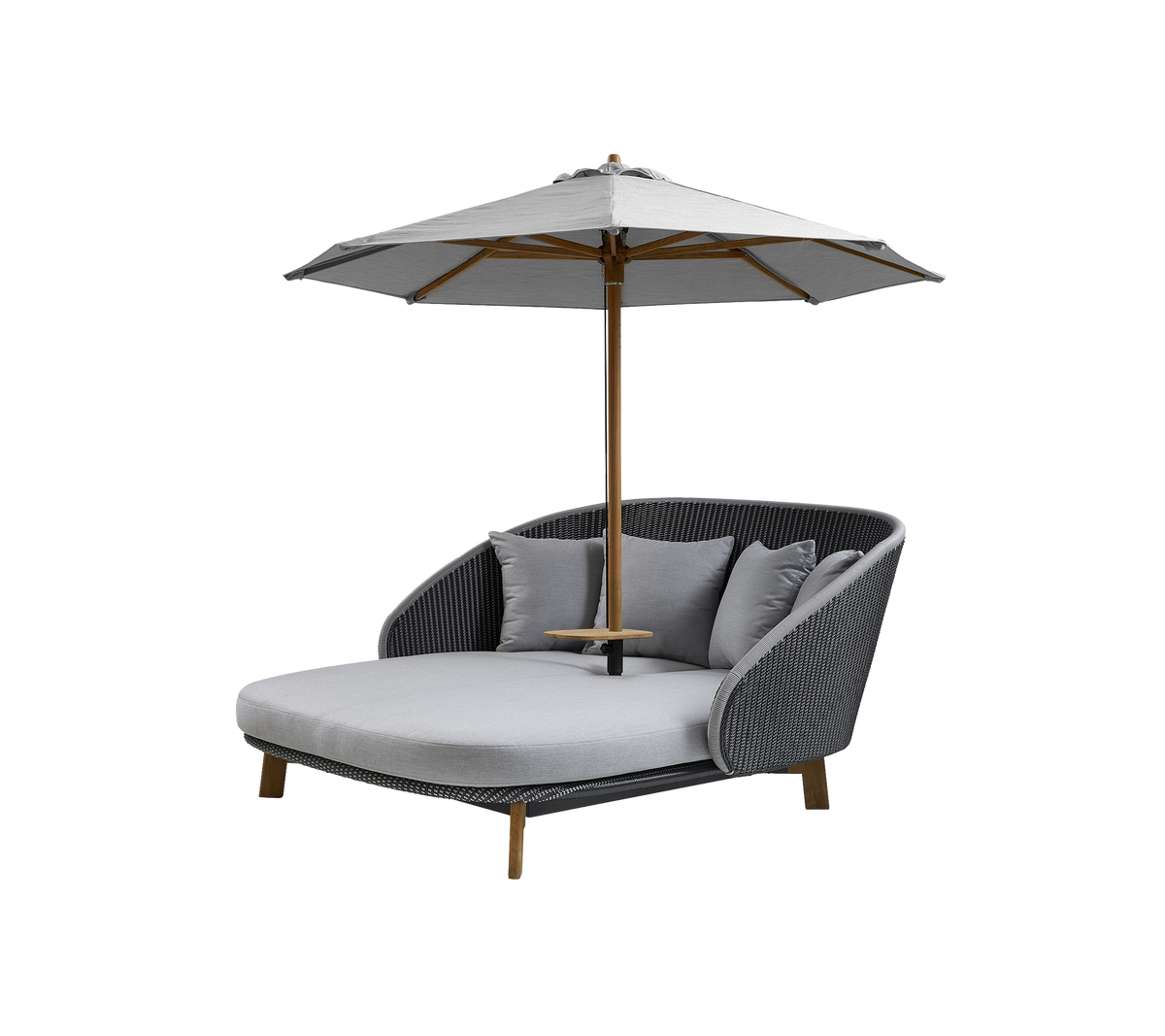 Cane-line Peacock daybed med teakbord, inkl. puter