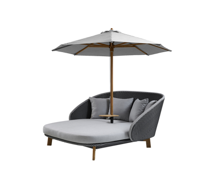 Cane-line Peacock daybed med teakbord, inkl. puter