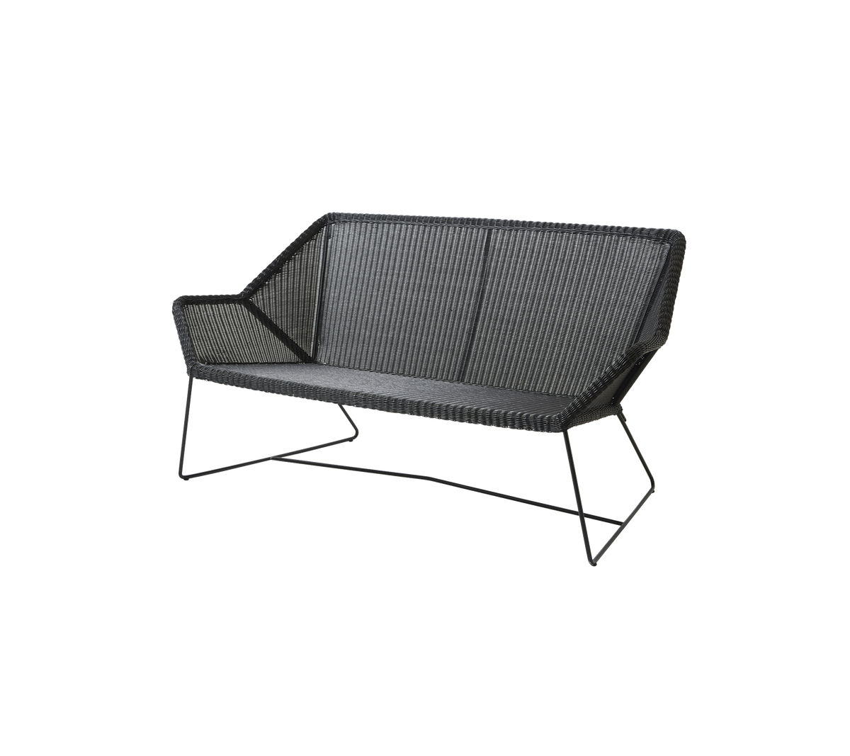 Cane-line Breeze 2-seter sofa – Black, small round Weave / Uten pute