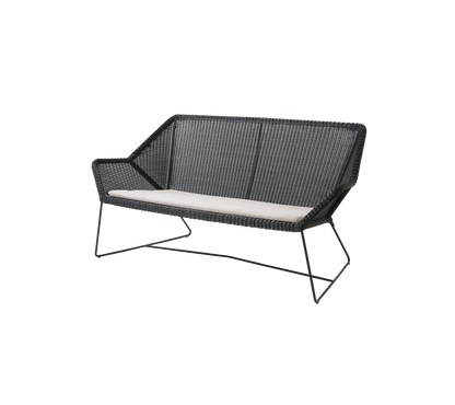 Cane-line Breeze 2-seter sofa – Black, small round Weave / Sand, Natté