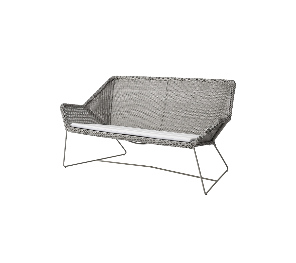 Cane-line Breeze 2-seter sofa – Taupe, small round Weave / White, Natté