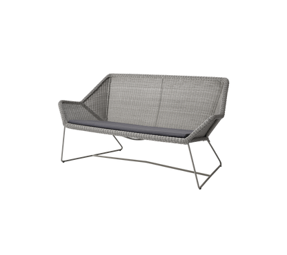Cane-line Breeze 2-seter sofa – Taupe, small round Weave / Grey, Natté