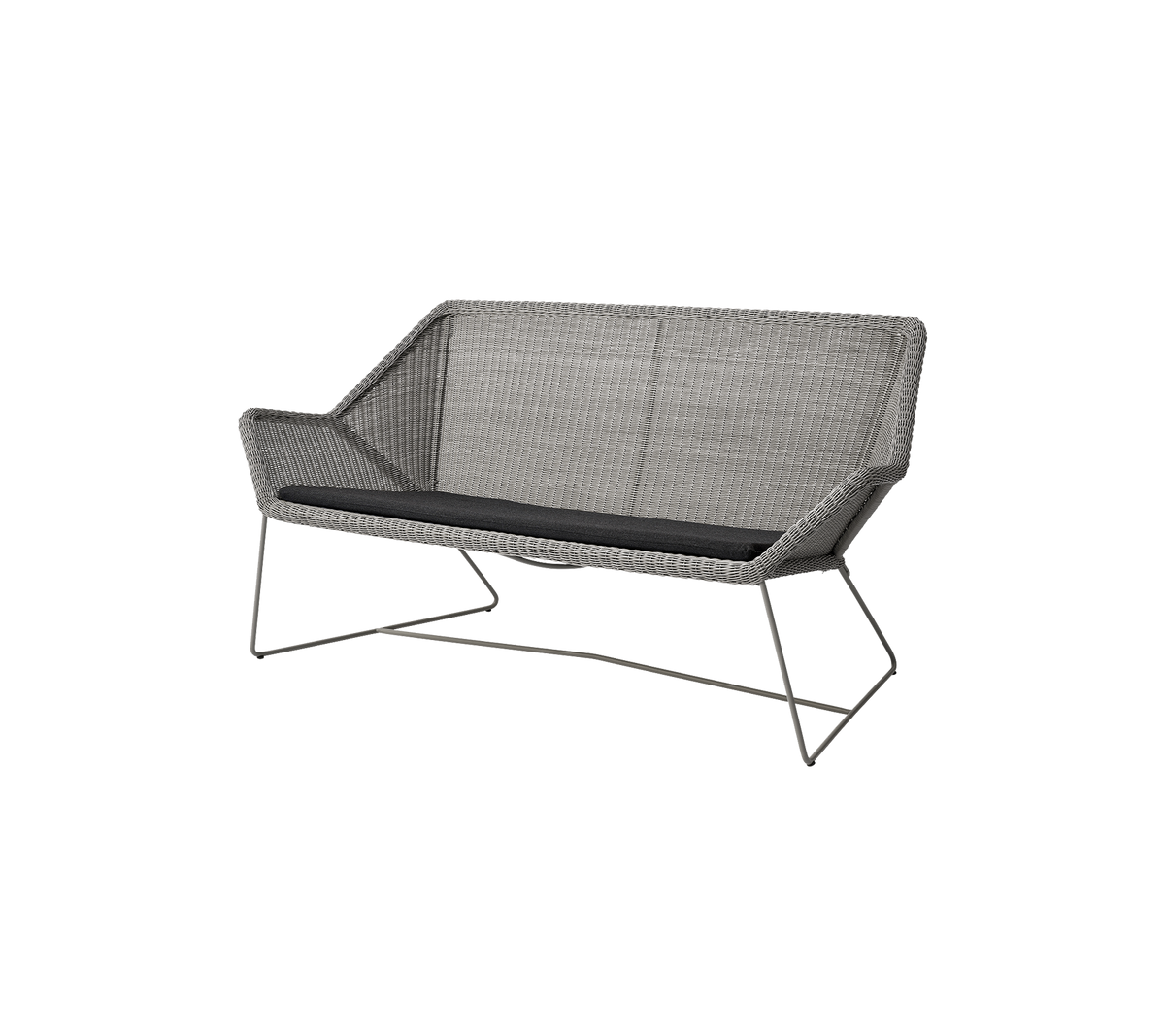 Cane-line Breeze 2-seter sofa – Taupe, small round Weave / Black, Natté
