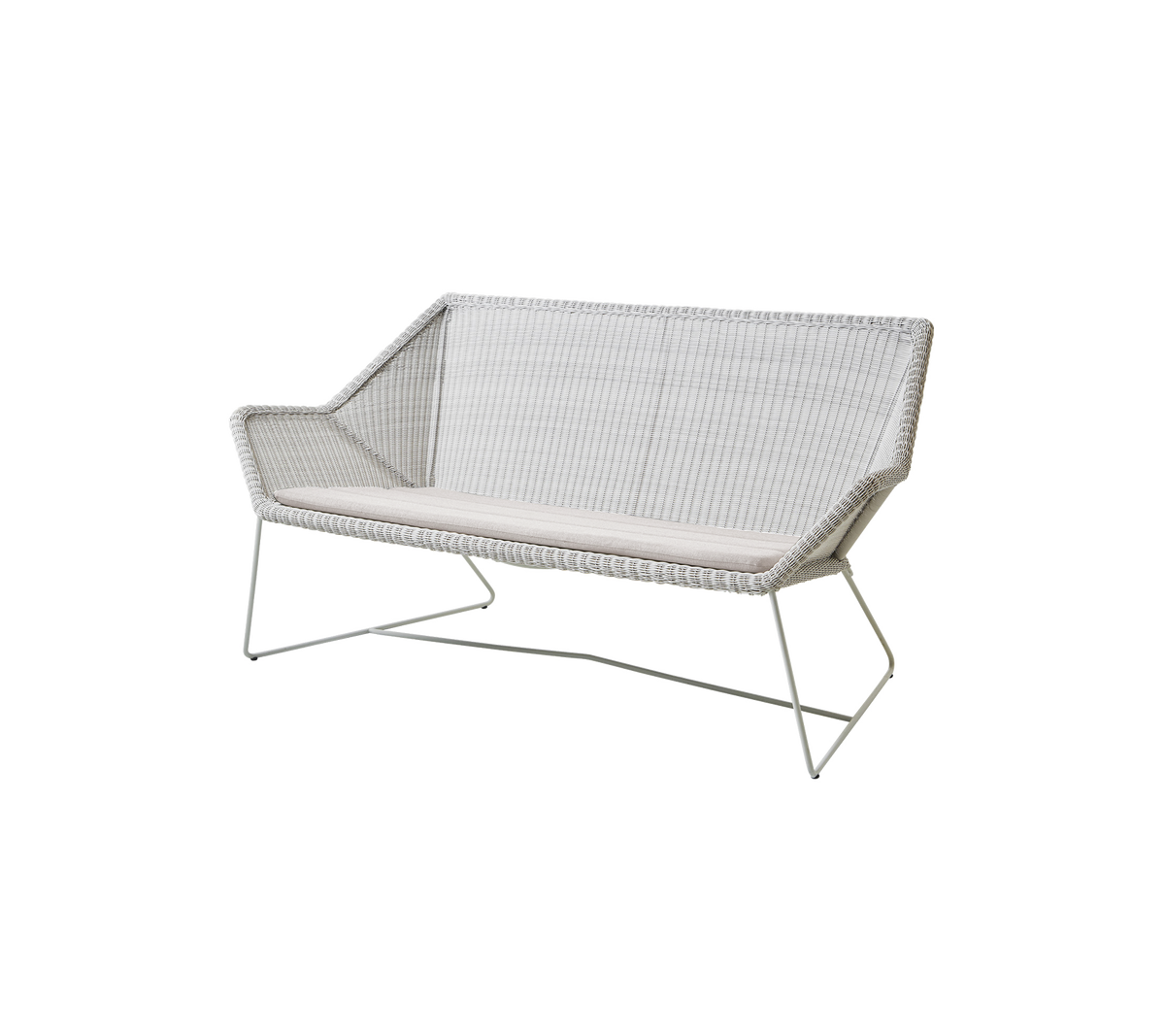 Cane-line Breeze 2-seter sofa – White grey, small round Weave / Sand, Natté