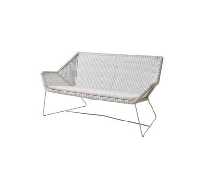 Cane-line Breeze 2-seter sofa – White grey, small round Weave / Sand, Natté
