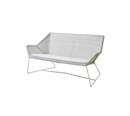 Cane-line Breeze 2-seter sofa – White grey, small round Weave / White, Natté