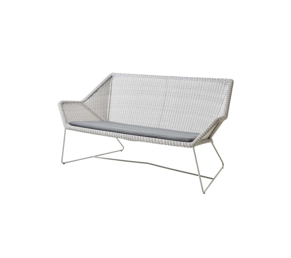 Cane-line Breeze 2-seter sofa – White grey, small round Weave / Grey, Natté