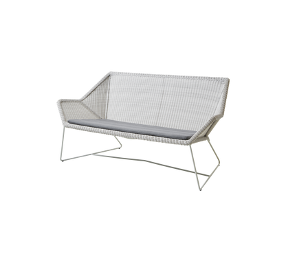 Cane-line Breeze 2-seter sofa – White grey, small round Weave / Grey, Natté