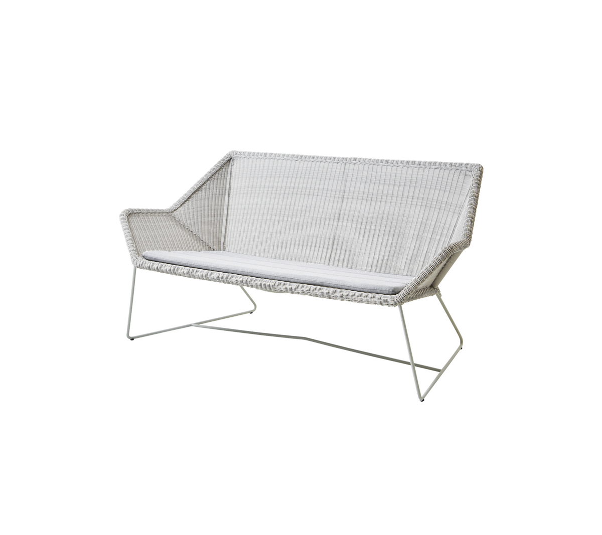 Cane-line Breeze 2-seter sofa – White grey, small round Weave / Light grey, Natté