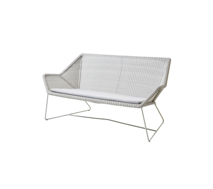 Cane-line Breeze 2-seter sofa – White grey, small round Weave / Light grey, Natté