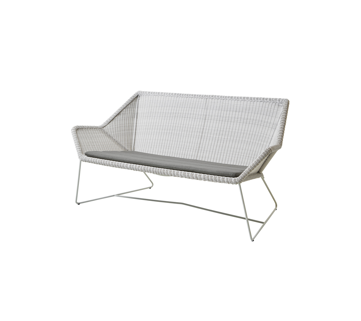 Cane-line Breeze 2-seter sofa – White grey, small round Weave / Taupe, Natté