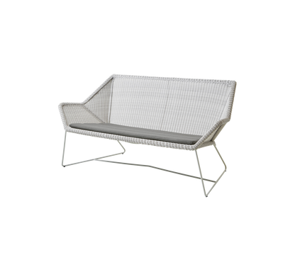Cane-line Breeze 2-seter sofa – White grey, small round Weave / Taupe, Natté