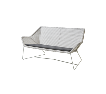 Cane-line Breeze 2-seter sofa – White grey, small round Weave / Black, Natté