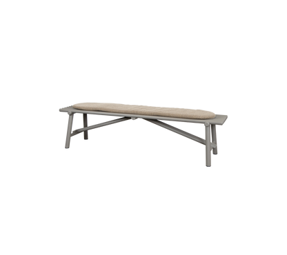 Cane-line Sticks benk 190 cm – Taupe, aluminium / Light brown, Rise m/QuickDry & Airflow