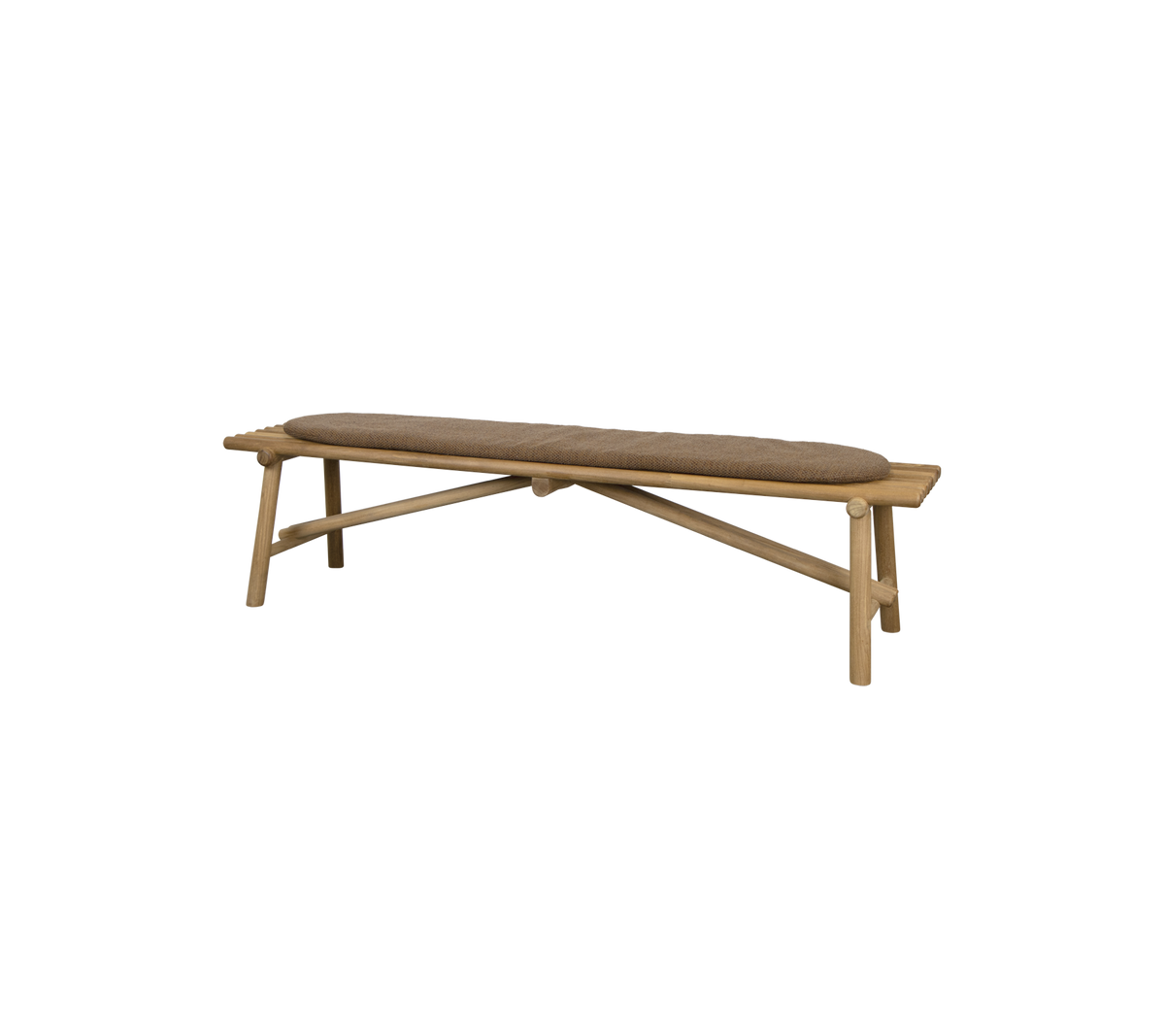 Cane-line Sticks benk 190 cm – Teak / Umber brown, Rise m/QuickDry & Airflow