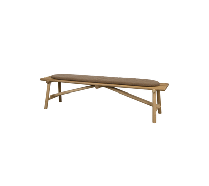 Cane-line Sticks benk 190 cm – Teak / Umber brown, Rise m/QuickDry & Airflow