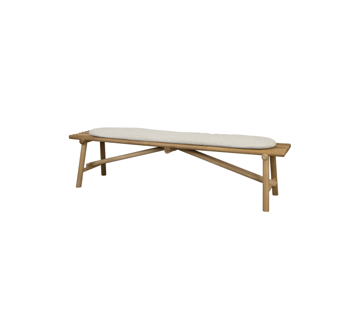Cane-line Sticks benk 190 cm – Teak / Desert sand, Rise m/QuickDry & Airflow