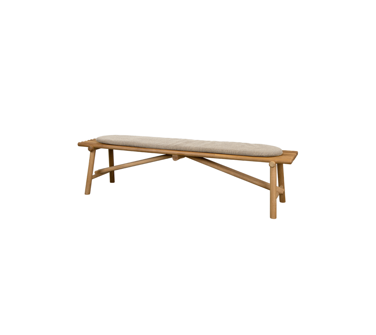 Cane-line Sticks benk 190 cm – Teak / Light brown, Rise m/QuickDry & Airflow