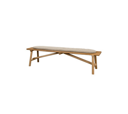 Cane-line Sticks benk 190 cm – Teak / Light brown, Rise m/QuickDry & Airflow