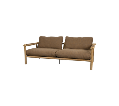 Cane-line Sticks 2-seter sofa – Teak / Umber brown, Rise m/QuickDry & Airflow