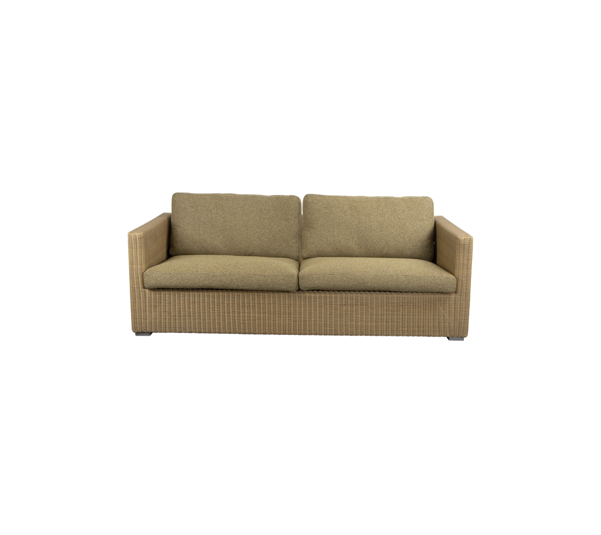 Cane-line Chester 3-seter sofa – Natural, large round Weave / Turmeric yellow, Rise m/QuickDry & Airflow