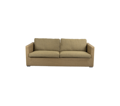 Cane-line Chester 3-seter sofa – Natural, large round Weave / Turmeric yellow, Rise m/QuickDry & Airflow