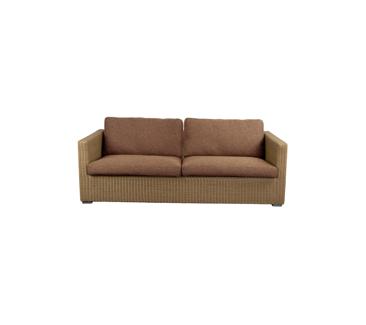 Cane-line Chester 3-seter sofa – Natural, large round Weave / Umber brown, Rise m/QuickDry & Airflow