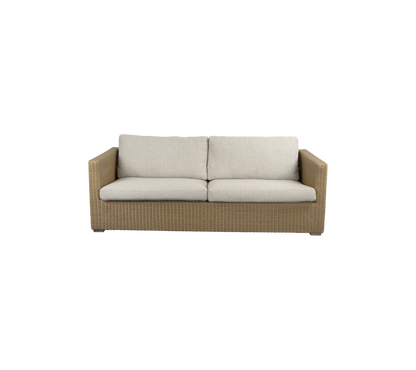 Cane-line Chester 3-seter sofa – Natural, large round Weave / Desert sand, Rise m/QuickDry & Airflow