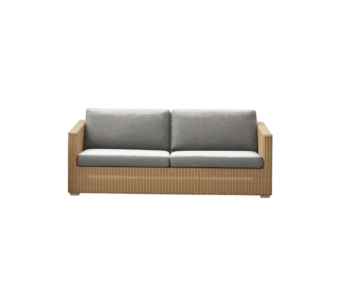 Cane-line Chester 3-seter sofa – Natural, large round Weave / Light grey, Natté m/QuickDry & Airflow