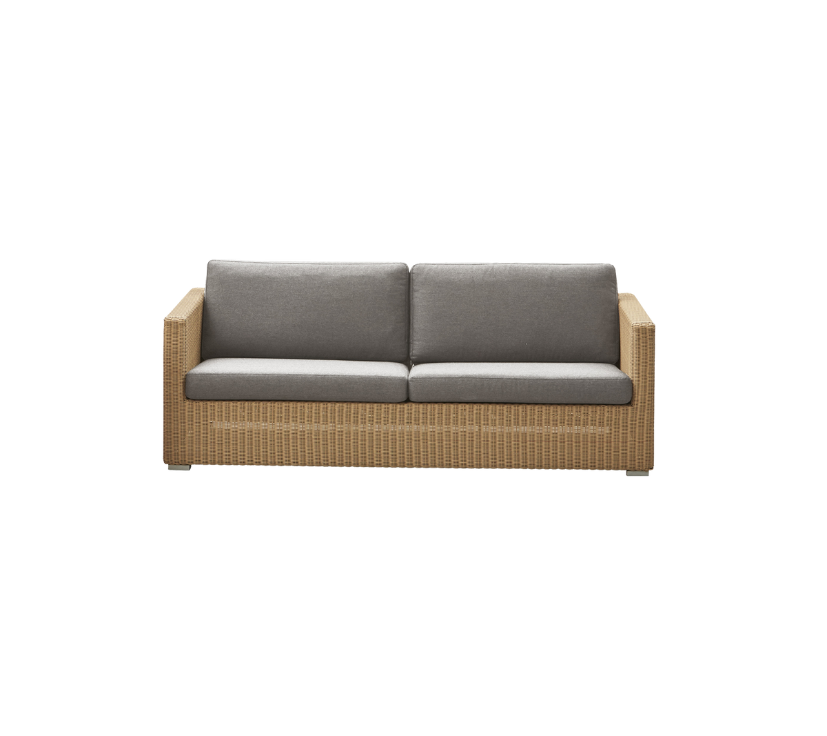 Cane-line Chester 3-seter sofa – Natural, large round Weave / Taupe, Natté m/QuickDry & Airflow